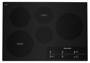 Surface de cuisson électrique KitchenAid de 30 po à 5 éléments - noire - KCES950KBL