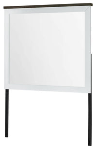  Miroir de commode de chambre à coucher Zoey - deux teintes, blanc et brun