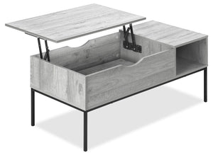 Table à café Bence avec dessus relevable - gris