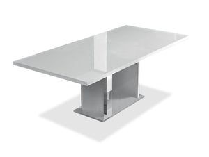 Table de salle à manger moderne Raia de 71 po (L) avec base piédestal - blanche