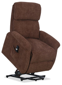  Fauteuil basculeur à inclinaison électrique Ruben de 32 po en tissu de chenille brun chocolat