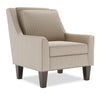 Fauteuil d’appoint club Sofa Lab personnalisable de 29 po fabriqué au Canada en tissu beige Mushroom avec pattes en bois