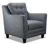 Fauteuil Novalee en tissu d'apparence lin - gris