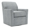 Fauteuil d’appoint pivotant Sofa Lab personnalisable de 31 po fabriqué au Canada en tissu d’apparence lin gris Luna Pewter