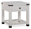 Table de bout moderne Harper de 24 po avec rangement et tablette - pin blanc