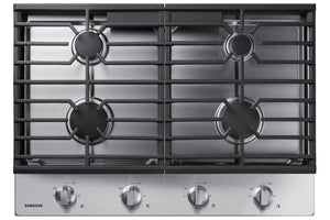 Surface de cuisson à gaz Samsung de 30 po à 4 brûleurs avec commandes à boutons - acier inoxydable - NA30R5310FS/AA