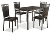 Ensemble de salle à manger Marc 5 pièces en métal avec table de 48 po (L), dessus en imitation de marbre et 4 chaises - noir