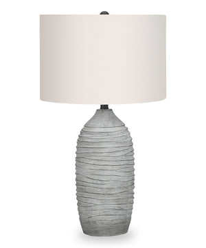 Lampe de table de 27 po en résine texturée grise