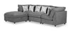 Sofa sectionnel Evolve avec pouf - anthracite