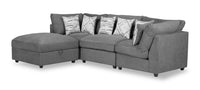  Sofa sectionnel Evolve avec pouf - anthracite