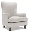 Fauteuil d’appoint à oreilles Sofa Lab personnalisable de 32 po fabriqué au Canada en tissu de chenille argenté Luxury Silver