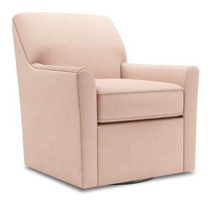 Fauteuil d’appoint pivotant Sofa Lab personnalisable de 31 po fabriqué au Canada en tissu d’apparence lin - rose Pax Rose