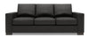 Sofa personnalisable Track de Sofa Lab de 85 po fabriqué au Canada en tissu d’apparence lin gris Luna Kohl avec accoudoirs rectilignes