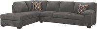  Sofa sectionnel de gauche Morty 2 pièces en chenille - gris 