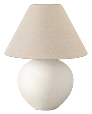 Lampe de table de 16 po en céramique crème avec abat-jour empire