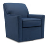 Fauteuil d’appoint pivotant Sofa Lab personnalisable de 31 po fabriqué au Canada en tissu d’apparence lin bleu Pax Navy