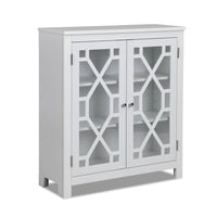 Armoire décorative Clary de 31,5 po avec portes en verre - blanche