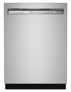 Lave-vaisselle encastré KitchenAid de 24 po et de 39 dBA avec commandes à l’avant et 3e panier - acier inoxydable avec fini PrintShieldMC - KDFE204KPS