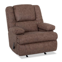  Fauteuil berçant inclinable 5598 en tissu d'apparence cuir - columbus moka 