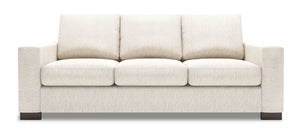 Sofa-lit personnalisable Track de Sofa Lab de 85 po fabriqué au Canada en tissu de chenille beige Luxury Sand avec accoudoirs rectilignes