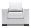 Fauteuil Track de Sofa Lab personnalisable de 38 po fabriqué au Canada en tissu d’apparence lin avec accoudoirs rectilignes - blanc Pax Ice