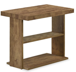 Table de bout rustique Devon de 23,6 po avec tablette - bois au fini pin clair