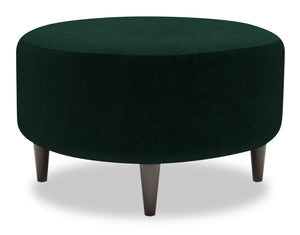 Pouf personnalisable The Curve de Sofa Lab de 31 po fabriqué au Canada en tissu de velours - vert Hunter Green