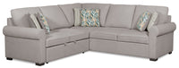  Sofa sectionnel Haven 2 pièces en chenille avec sofa-lit de gauche - gris