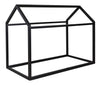 Lit maison Walt pour enfants, bois, noir - format lit simple