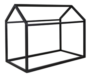 Lit maison Walt pour enfants, bois, noir - format lit simple