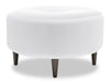 Pouf personnalisable The Curve de Sofa Lab de 31 po fabriqué au Canada en tissu d’apparence lin - blanc Pax Ice