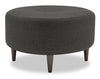 Pouf personnalisable The Curve de Sofa Lab de 31 po fabriqué au Canada en tissu d’apparence lin - gris Luna Kohl