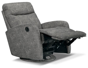 Fauteuil pivotant, coulissant et inclinable Jeffrey de 30,3 po en tissu de velours gris