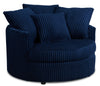 Fauteuil d’appoint Cuddler Grande de 48 po fabriqué au Canada en tissu de chenille bleu Groove Midnight 