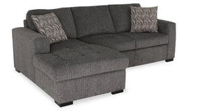 Sofa-lit sectionnel de gauche Legend 2 pièces en chenille - poivre