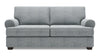 Sofa personnalisable Roll de Sofa Lab de 76 po de format condo fabriqué au Canada en tissu d’apparence lin avec accoudoirs enroulés - gris Luna Pewter