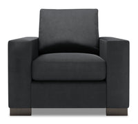  Fauteuil Track de Sofa Lab personnalisable de 38 po fabriqué au Canada en tissu d’apparence lin avec accoudoirs rectilignes - gris Pax Pepper