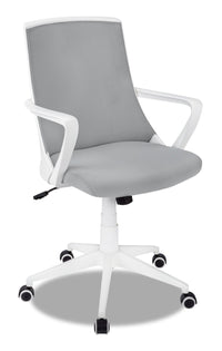 Chaise de bureau Walker de 24 po de calibre commercial - grise et blanche