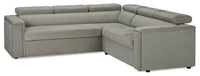  Sofa sectionnel de gauche Savvy 2 pièces en tissu d'apparence lin