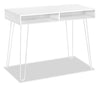 Bureau Ezra de 40 po avec compartiments ouverts - blanc