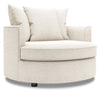 Fauteuil d’appoint Cuddler de Sofa Lab personnalisable de 48 po fabriqué au Canada en tissu de chenille beige Luxury Sand