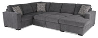  Sofa-lit sectionnel de droite Legend 3 pièces en chenille - poivre