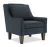 Fauteuil d’appoint club Sofa Lab personnalisable de 29 po fabriqué au Canada en tissu d’apparence lin avec pattes en bois - bleu Luna Sailor 