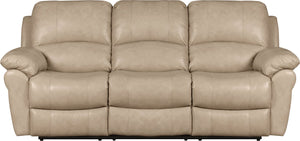 Sofa inclinable Kobe de 87,4 po en cuir véritable beige pierre