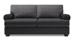 Sofa personnalisable Roll de Sofa Lab de 76 po de format condo fabriqué au Canada en tissu de chenille grise Luxury Charcoal 