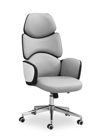 Fauteuil président Maren de 25 po - gris et blanc