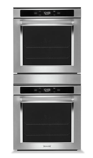 Four mural double KitchenAid de 5,2 pi3 avec convection véritable - KODC504PPS