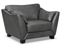  Fauteuil Laken en cuir 100% véritable – anthracite