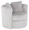 Fauteuil d’appoint pivotant Cuddler Petite de 36 po fabriqué au Canada en tissu de chenille gris Groove Mist