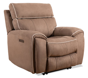 Fauteuil à inclinaison électrique Newport en suédine - taupe